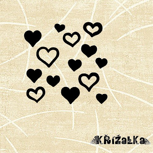 Srdíčkové - razítko 5,5 x 5,5 cm — foto 1