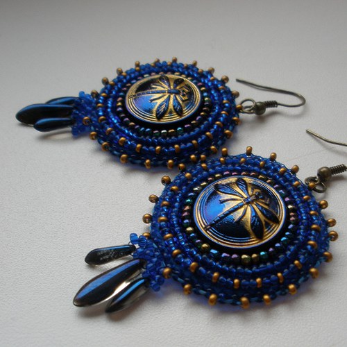 Mis des libellules royales bleues - náušnice