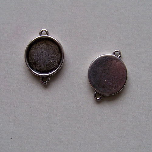 Konektor (ramínko)/ ant.stříbro / 26x19mm / 10ks