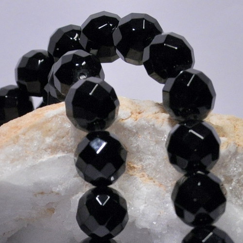 ONX 2617 Luxusní kulička faseta 10 mm Onyx
