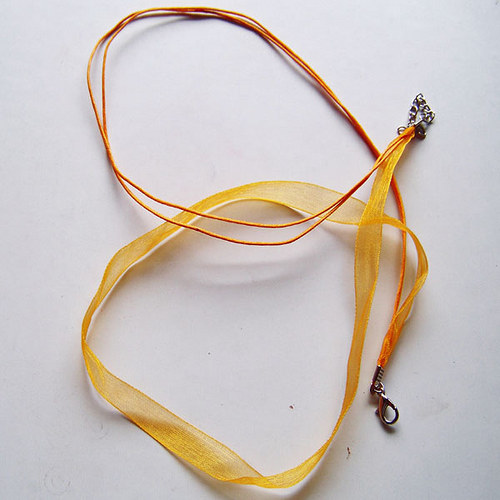 Organza šňůrka 2+1/ 45cm/ oranžová sv./ 1ks