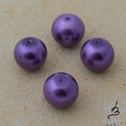 Voskové perle fialové 12 mm - 6 ks