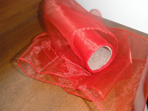 Dekorační látka -organza obšitá š.15cm