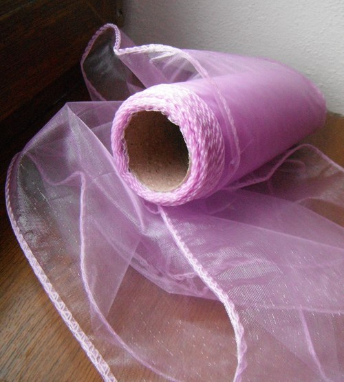 Dekorační látka -organza obšitá š.12cm/9m