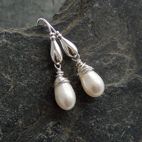 Naušnice perličkové Ag — foto 1