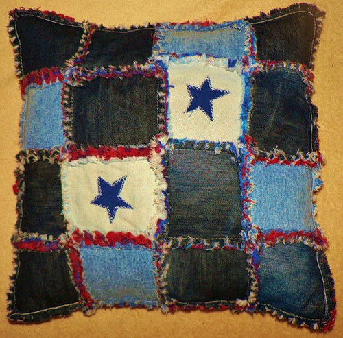 Patchwork polštářky Jeans