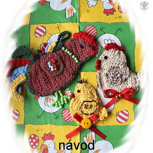 Návod_háčkovaný kohoutek_velikonoční dekorace