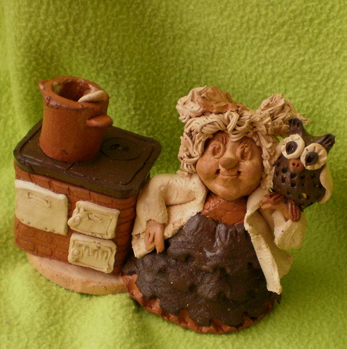 Ježibabka s pecí,sovičková,9cm — foto 1