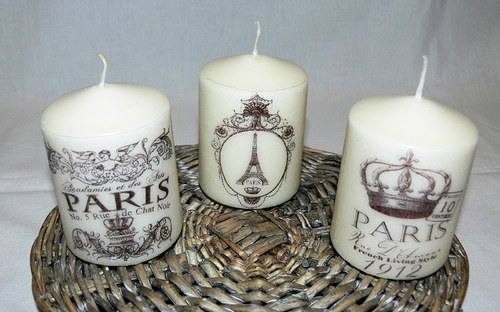 Svíčky - Paris ve vintage stylu