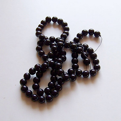 Skleněné korálky LESK/ černá / 10mm/10ks