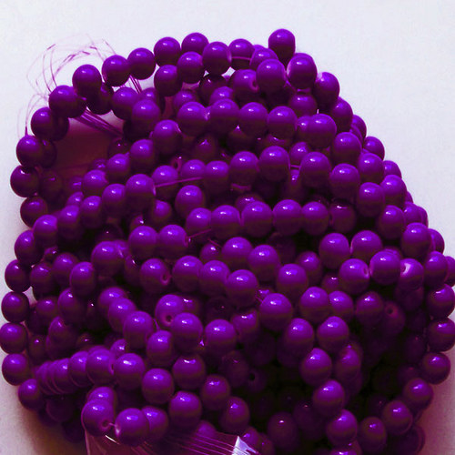 Skleněné korálky LESK/ fialová tmavá 10mm/10ks