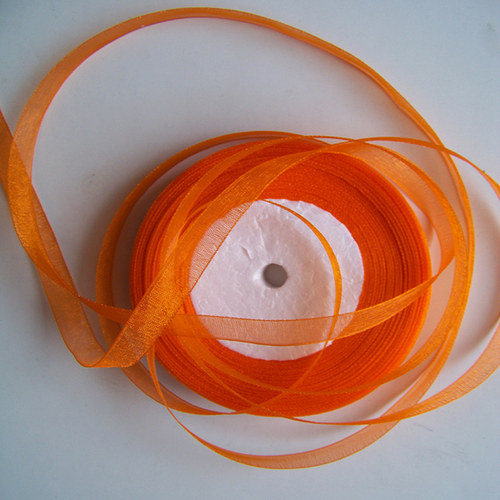 Stuha šifonová / 10mm / oranžová / 1m