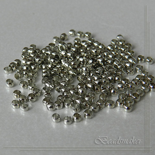 Kovové korálky 2mm, platina — foto 1