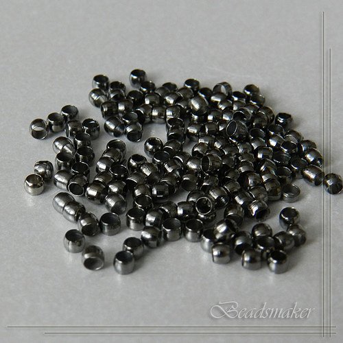 Kovové korálky 2mm, gunmetal — foto 1