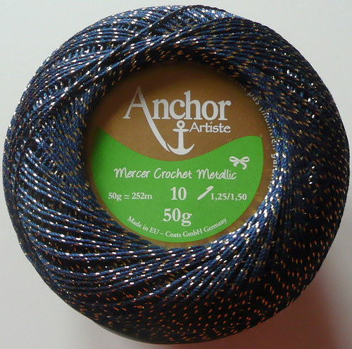 Anchor Crochet Metallic - modro-zlatá — foto 1