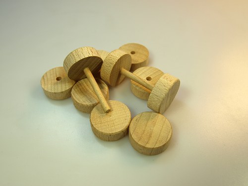 Dřevěná kolečka 10ks pr.22mm — foto 1