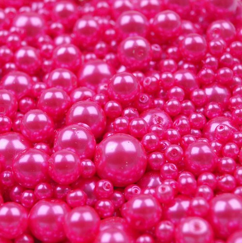 Voskované perly mix - růžová, 50g - 38,- Kč