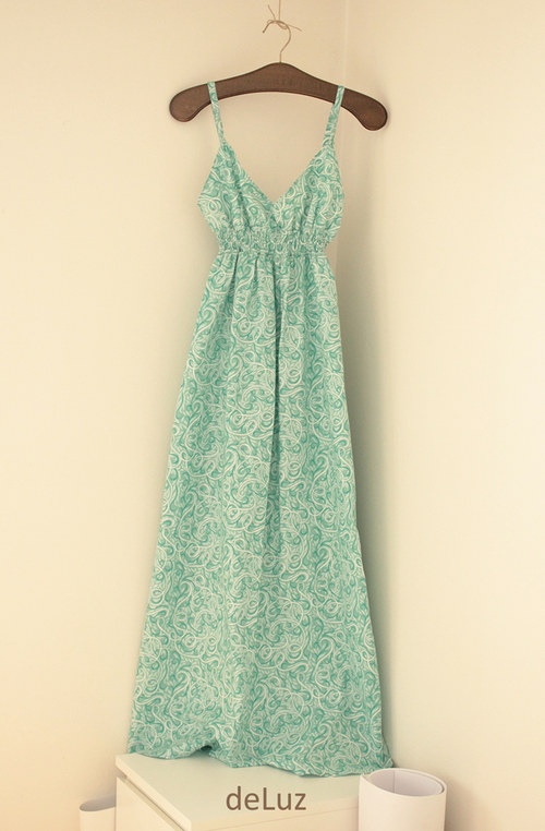 Maxišaty Organic Turquoise — foto 1
