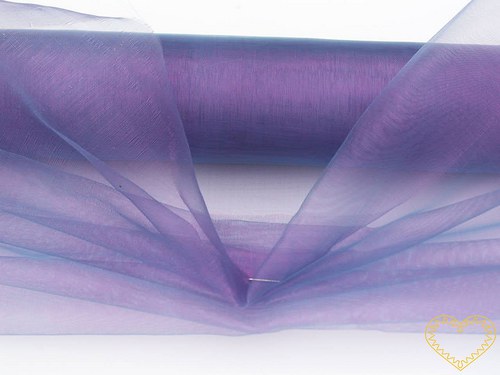 Organza fialová duha - šíře 38 cm