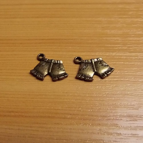 Kraťasy - bronz - 10mm x 17mm - 2 kusy