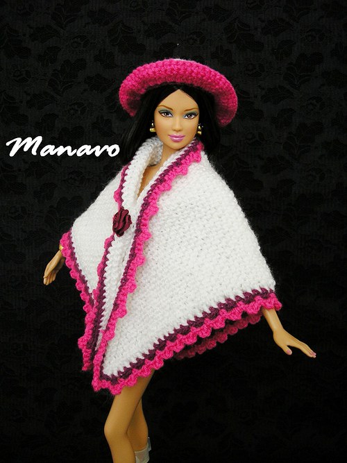 Bílý pléd s kloboukem pro Barbie — foto 1