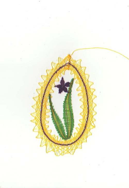 Paličkovaná dekorace - velikonoční vajíčko