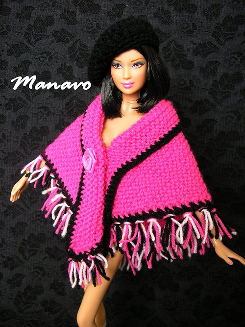 Růžový pléd s baretem pro Barbie — foto 1
