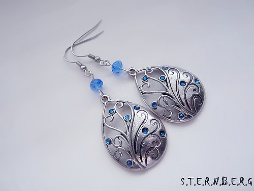 Big Drops With Swarovski Capri Blue — foto 1