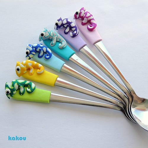 Sada koktejlových lžiček - chameleoni — foto 1