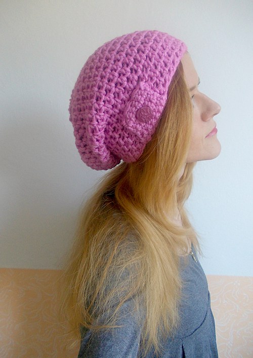 Háčkovaná hučka old pink :) !!!AKCE!!! — foto 1