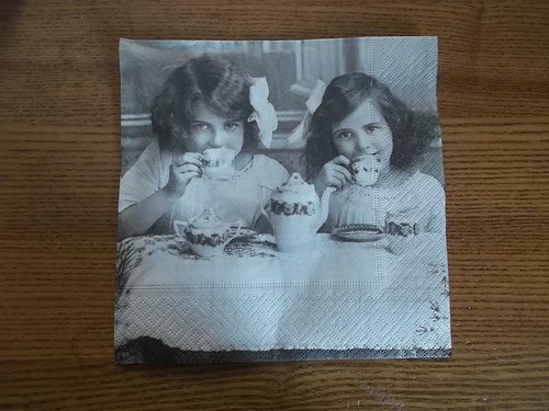 Ubrousek na decoupage - snídaně vintage