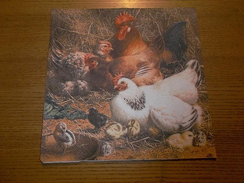 Ubrousek na decoupage - slepice — foto 1