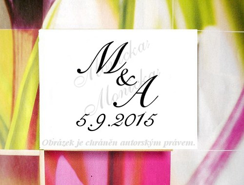 Svatební s iniciály s datem větší č. 94. Razítko.