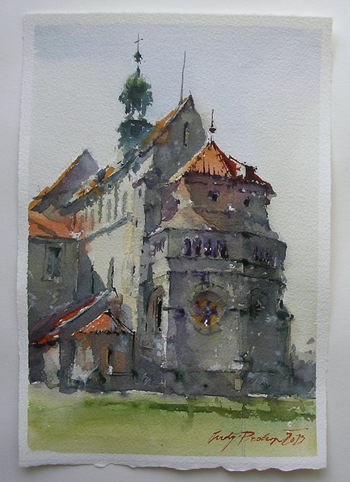 Třebíč 3,originální akvarel — foto 1