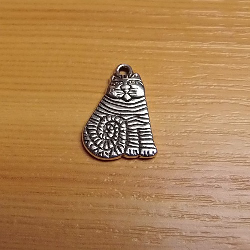 Kočka - stříbro - 13 x18mm - 2 kusy