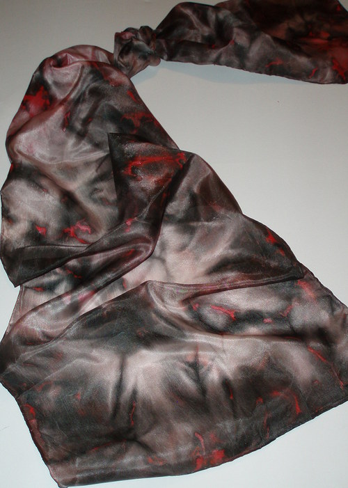 Hedvábná šála BlackRed — foto 1