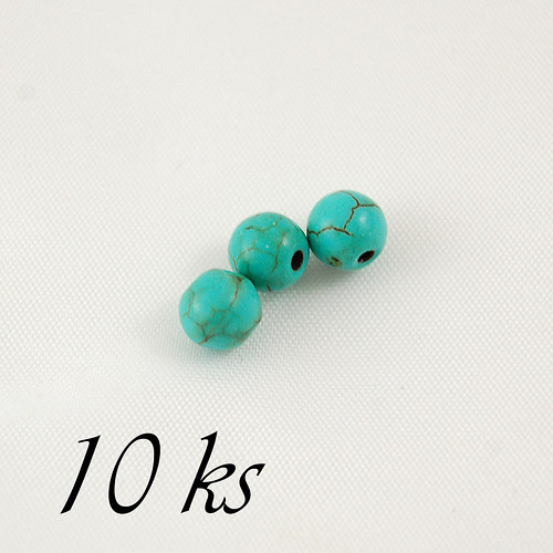 Syntetický tyrkenit 6mm - 10ks — foto 1