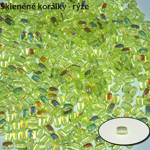 Skleněné korálky - rýže, 50 ks — foto 1