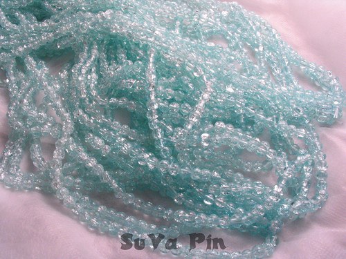 Korálky Crackle sv.modré 6mm, 40 ks