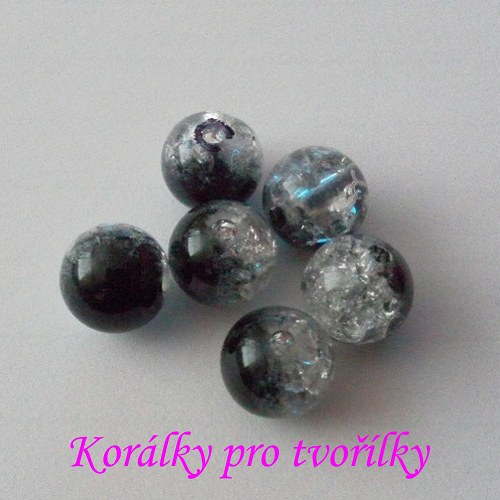 Práskané korálky čiročerné 6ks/8,- Kč