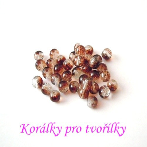 Práskané korálky čirohnědé 4mm/20ks/7,- Kč — foto 1