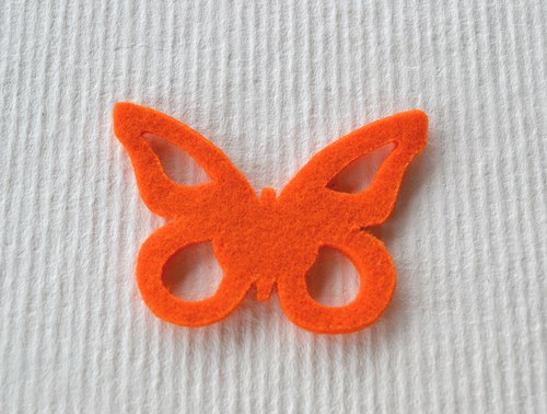 Výsek z plsti - motýlek oranžový