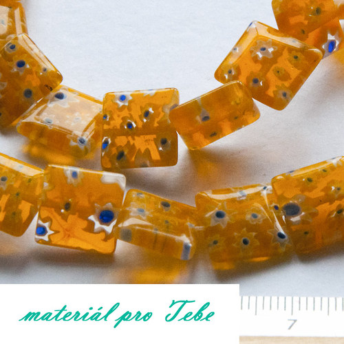 Millefiori sklenené korálky - 20 ks