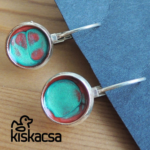 Náušky červenozelené — foto 1