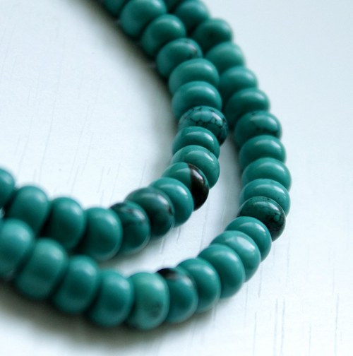 Natural Turquoise - 4x6mm/5ks — foto 1