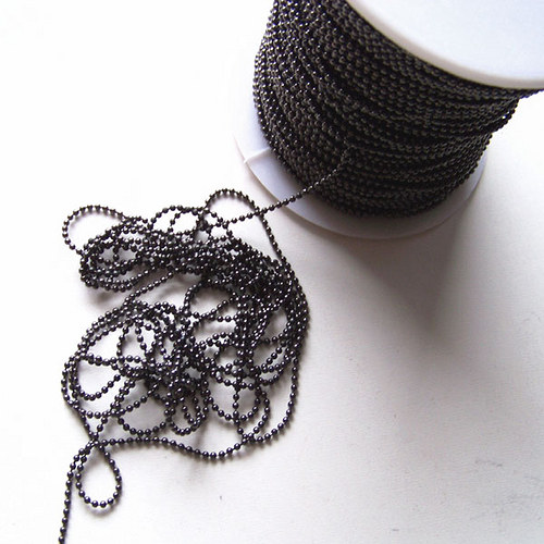 Řetízek kuličkový/ gunmetal/ 1,5mm/ 10M