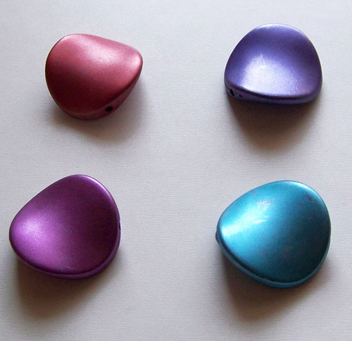 Korálky lentilka leskI/ růž.fialová / 27x7mm / 4ks