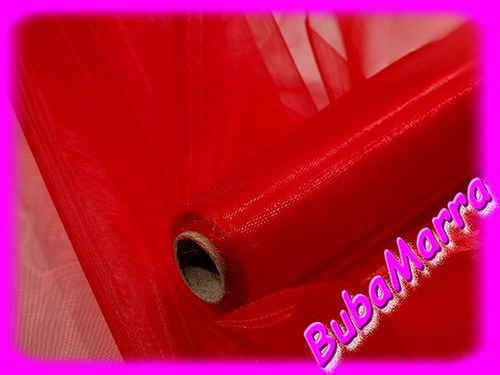 ~ ORGANZA ~ šíře 16cm ~ ČERVENÁ — foto 1
