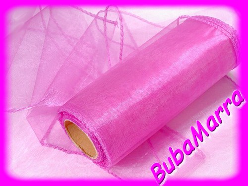 ~ ORGANZA ~ šíře 15 cm ~ RŮŽOVÁ