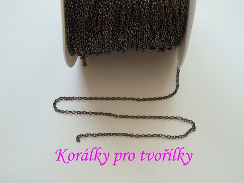 Řetízek barva černá oxidovaná (lesklá černá)/50cm